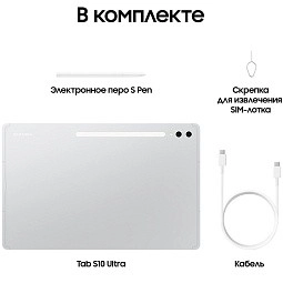 Samsung Galaxy Tab S10 Ultra (SM-X920) 12 ГБ / 256 ГБ Wi-Fi Серебристый