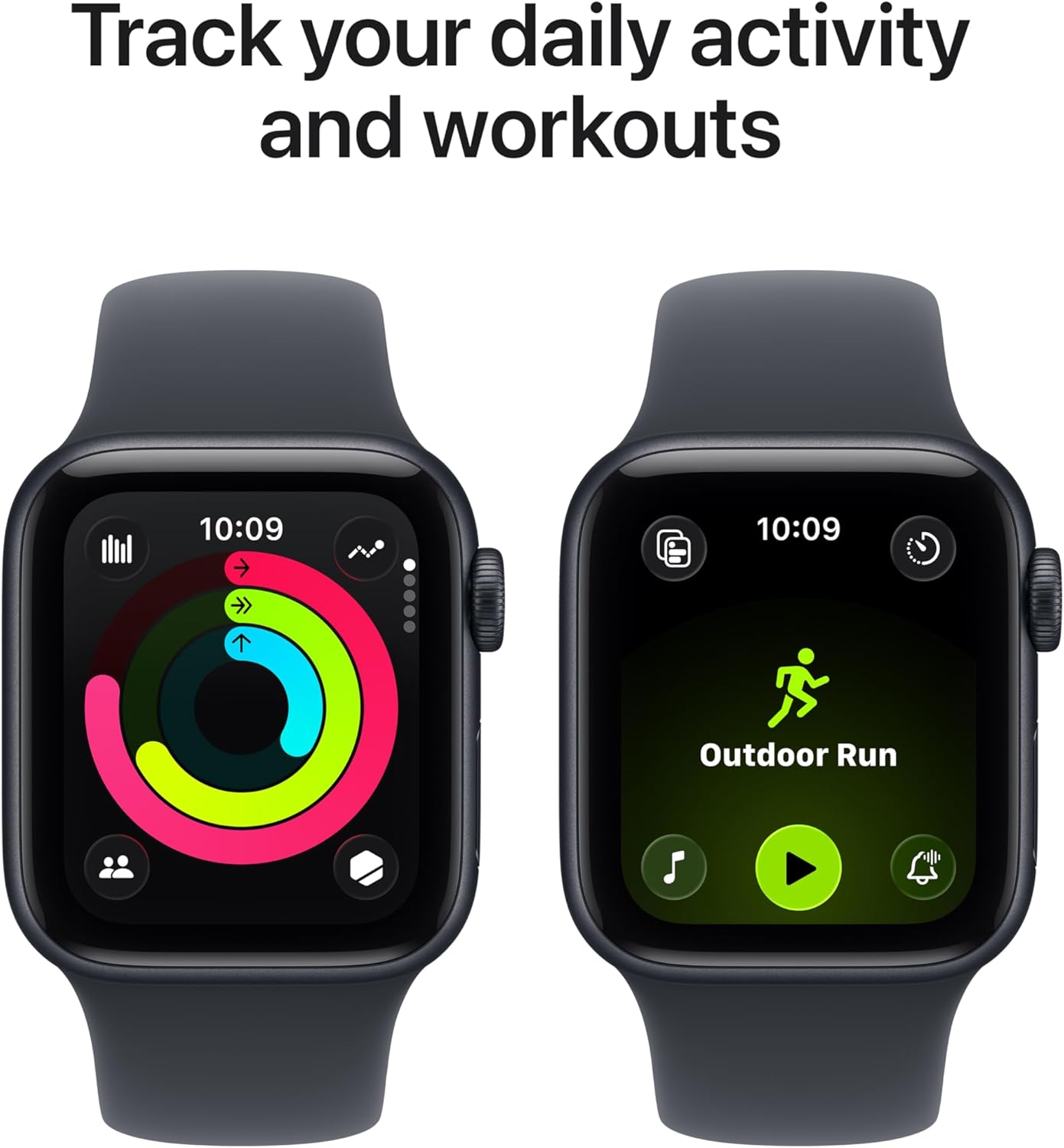 Apple Watch SE 3 GPS 40mm هيكل ألمنيوم Midnight مع سوار Midnight Sport ‏(MEH94) S/M