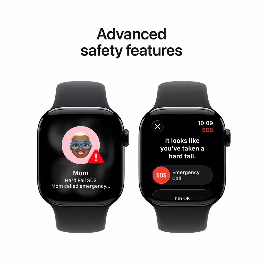 Apple Watch Series 11 GPS 46mm هيكل ألمنيوم Jet Black مع سوار Black Sport ‏(MEUX4) M/L