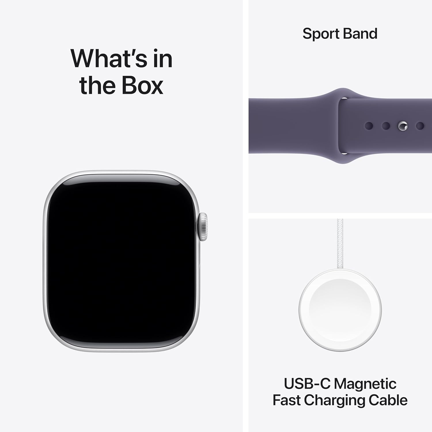 Apple Watch Series 11 GPS 46mm هيكل ألمنيوم Silver مع سوار Purple Fog Sport ‏(MEVA4) M/L