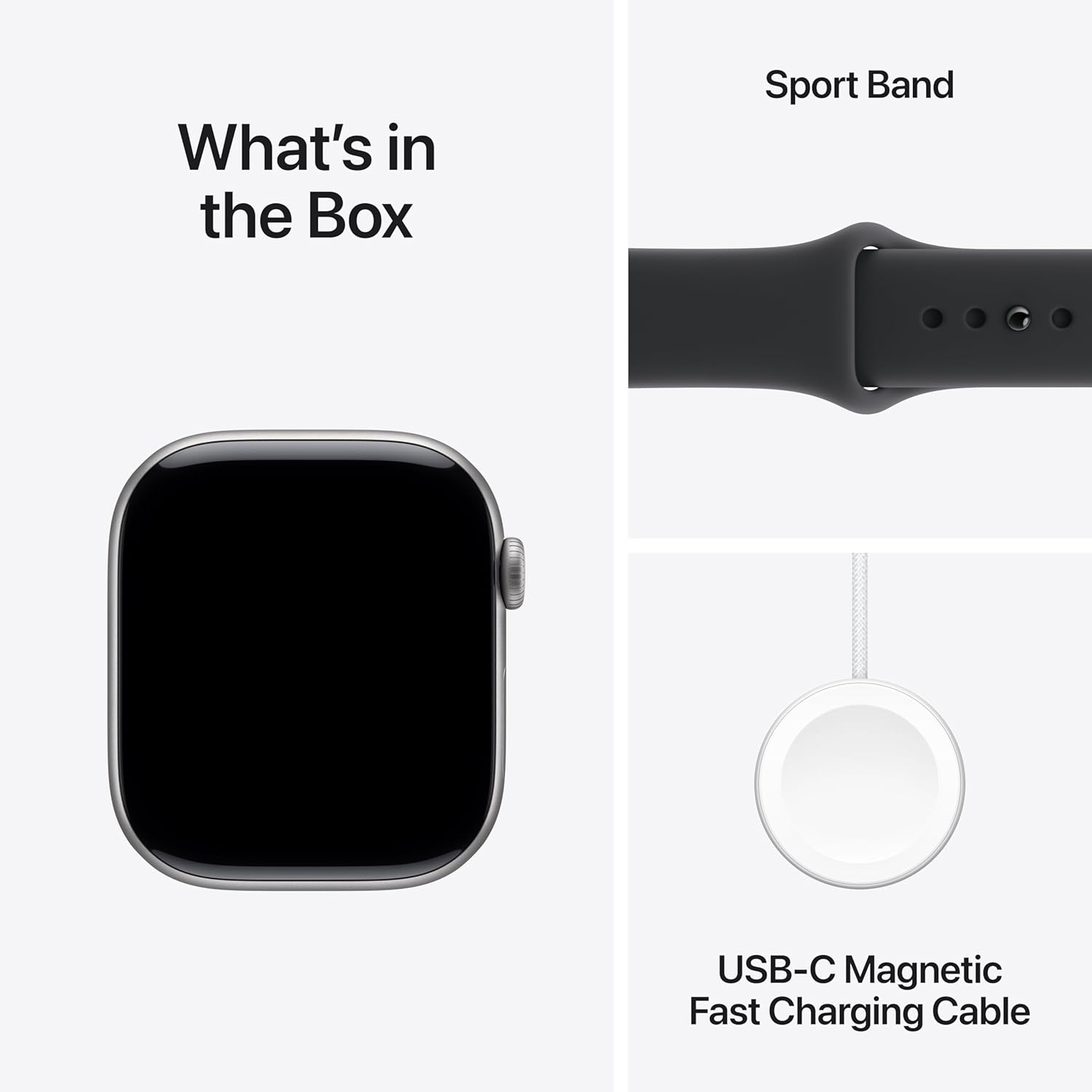 Apple Watch Series 11 GPS 46mm هيكل ألمنيوم Space Grey مع سوار Black Sport ‏(MEV44) M/L