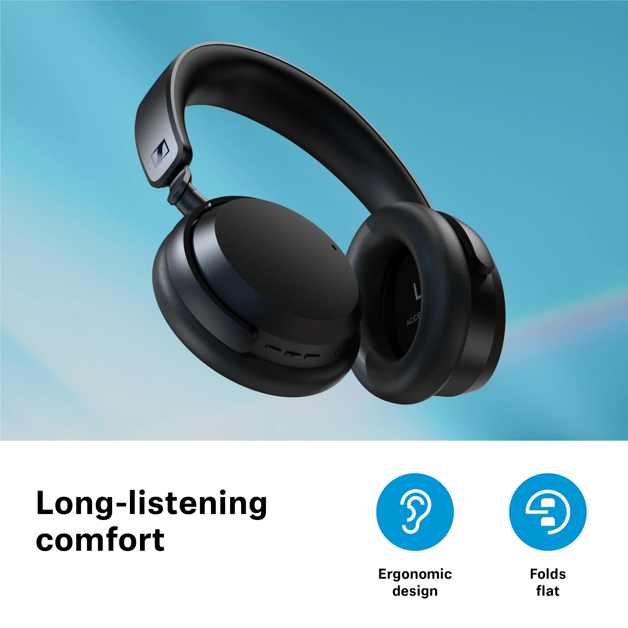 سماعة رأس بلوتوث Sennheiser Accentum Wireless باللون الأسود (700174)