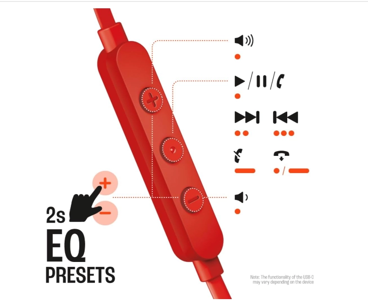 JBL T305C Wired In-Ear Headphones,red