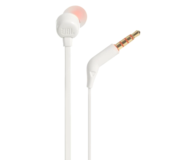 JBL T110 Wired In-Ear Headphones,white