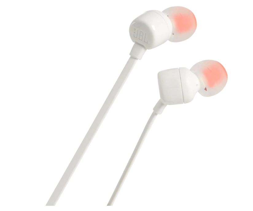 JBL T110 Wired In-Ear Headphones,white