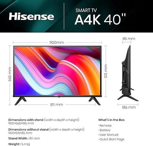 Hisense 40 inch LED VIDAA Smart TV