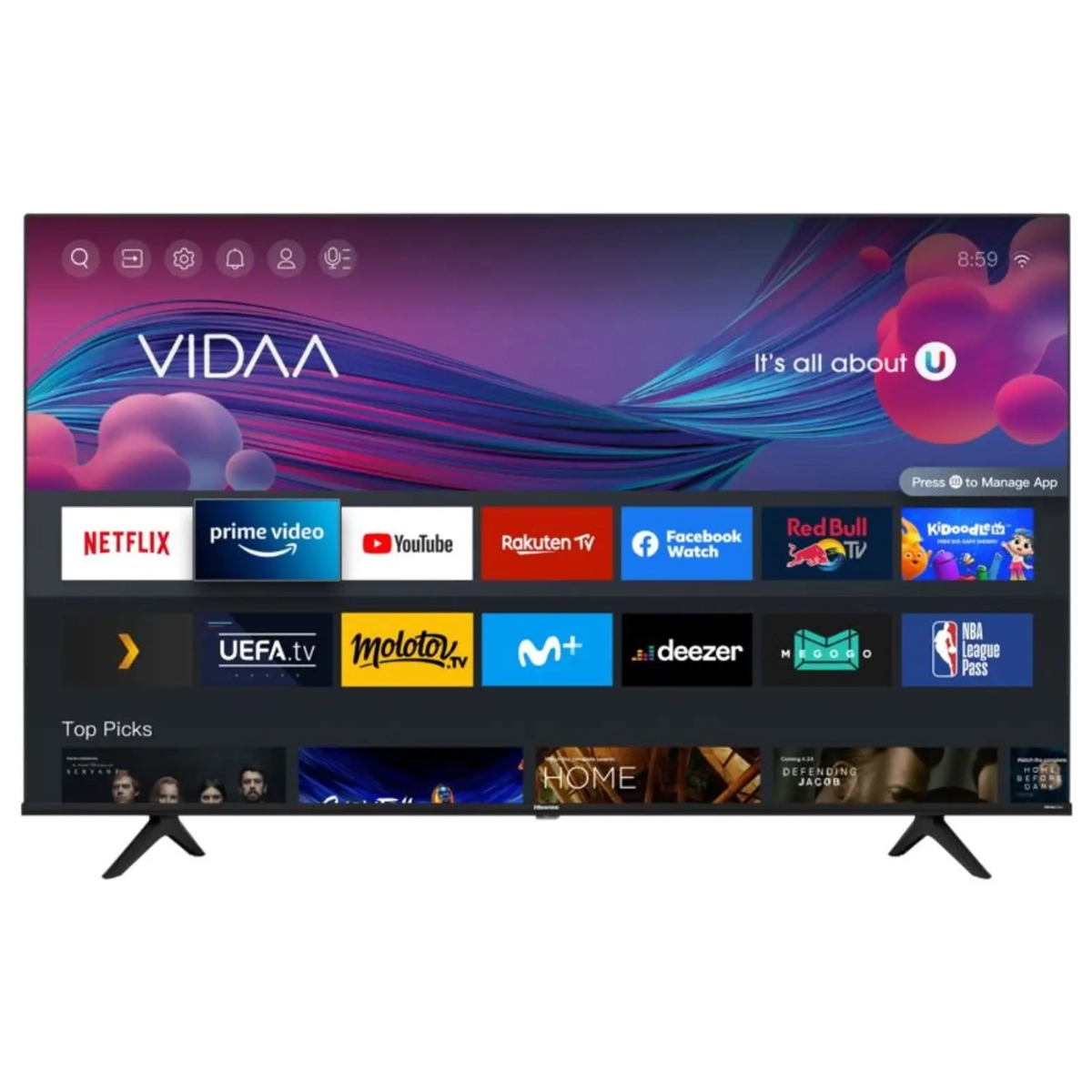 تلفزيون Hisense ذكي 43 بوصة LED 4K UHD موديل A62QS