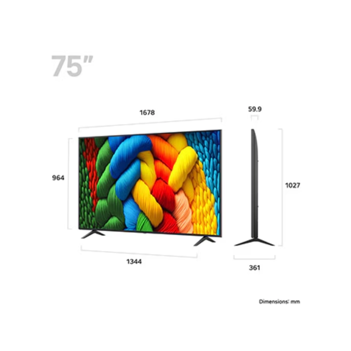 LG 75 inch NanoCell 4K Smart TV 75NANO80A6B