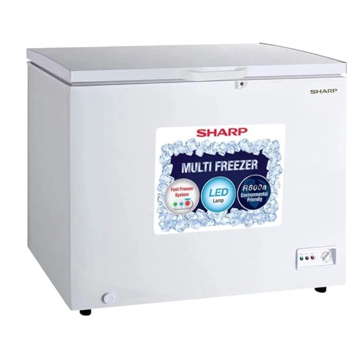 Sharp Chest Freezer 400L Silver (With LED Light)