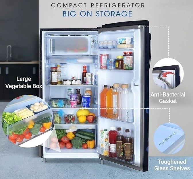 Gratus Single Door Direct Cool Refrigerator Marine Peony (GDCR246BHI)