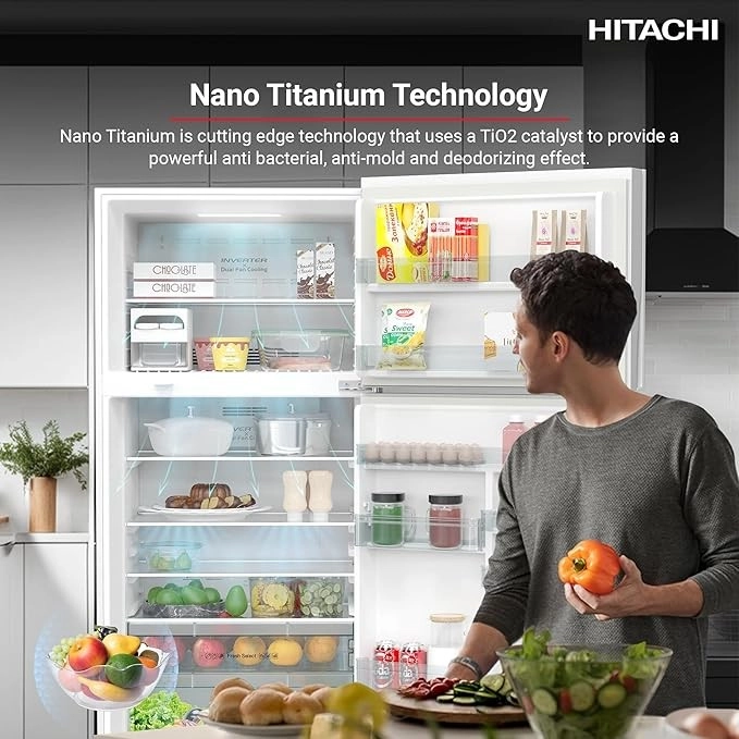 Hitachi French Door Refrigerator 760L Pure White (RV760PWH)