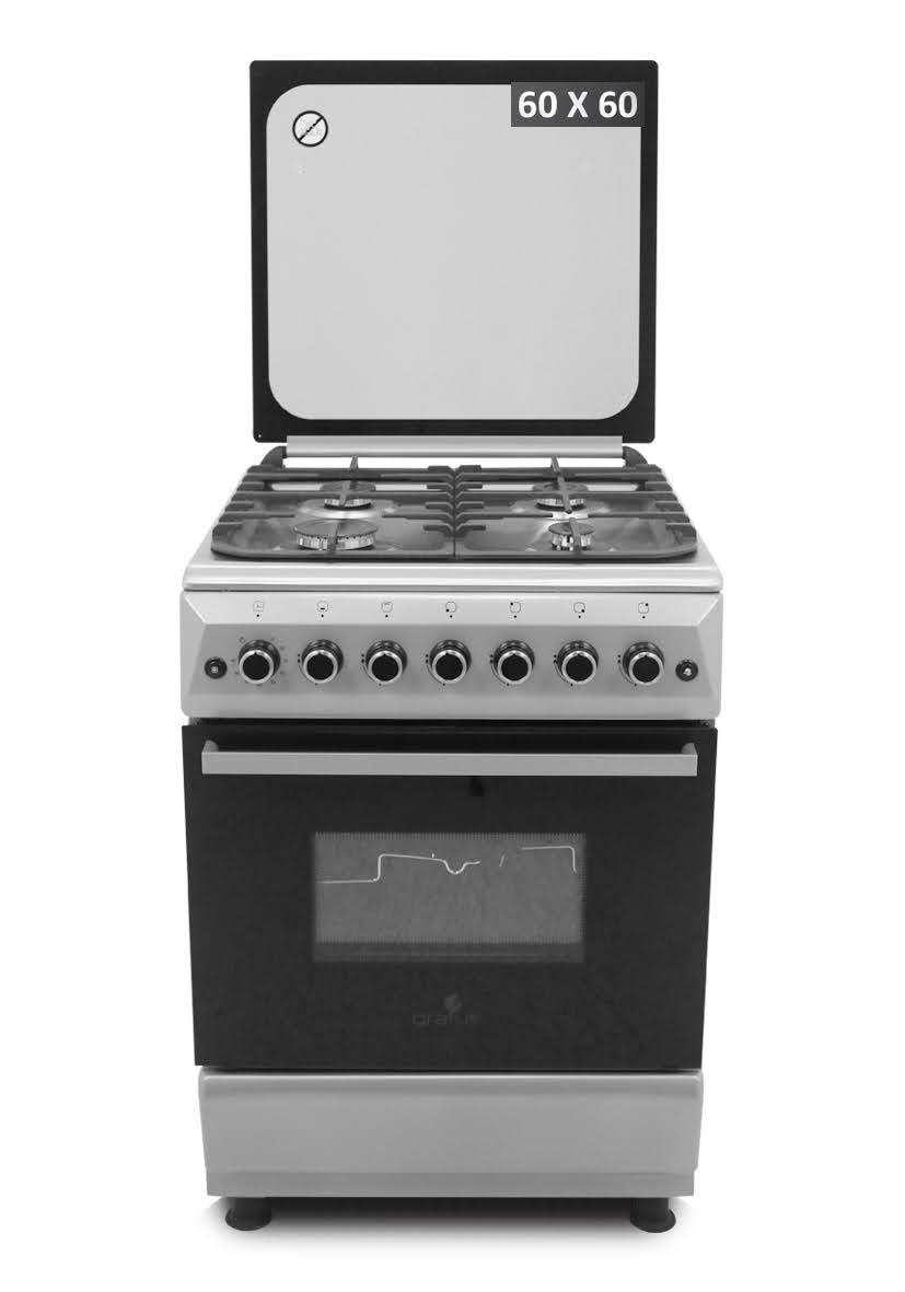 Gratus Bright Full Gas Free Standing Cooker 60×60 4 Burners (GGR64FRTS3X1)