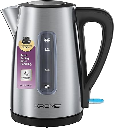 Электрический чайник Krome 1.7L нержавеющая сталь (KR-KTSS210PD)