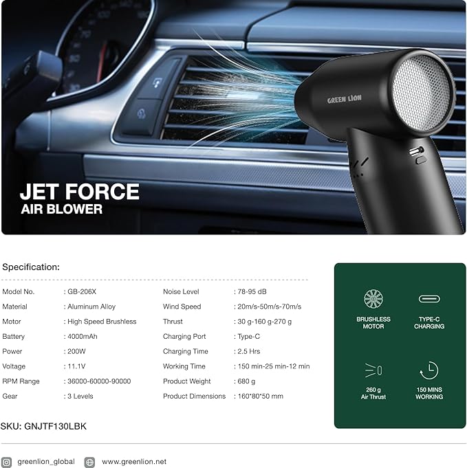 Green Lion Air Master Blower & Vacuum Cleaner 90000 RPM
