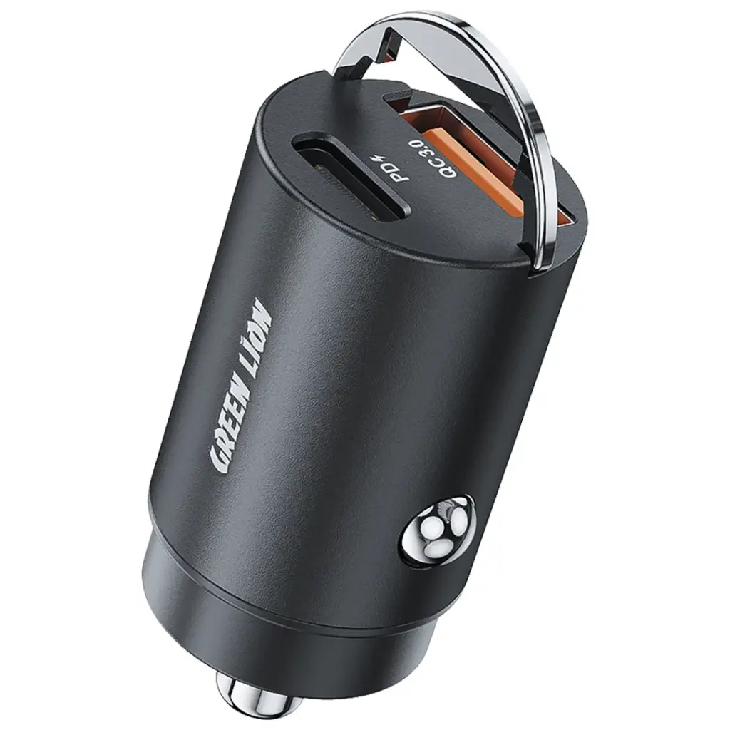 شاحن سيارة Green Lion Ring Charge Dual Port 36W Type-C to Lightning 1M