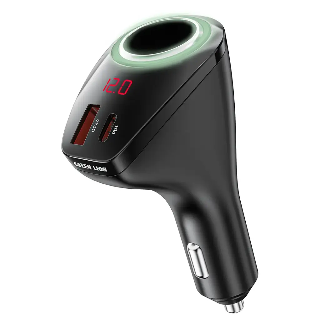 Green Lion Power Drive 75W Car Charger PD+QC 45W 12V Socket