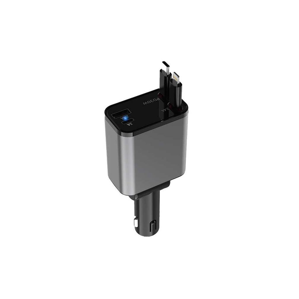 Автомобильное зарядное устройство Green Lion Retractable 50W