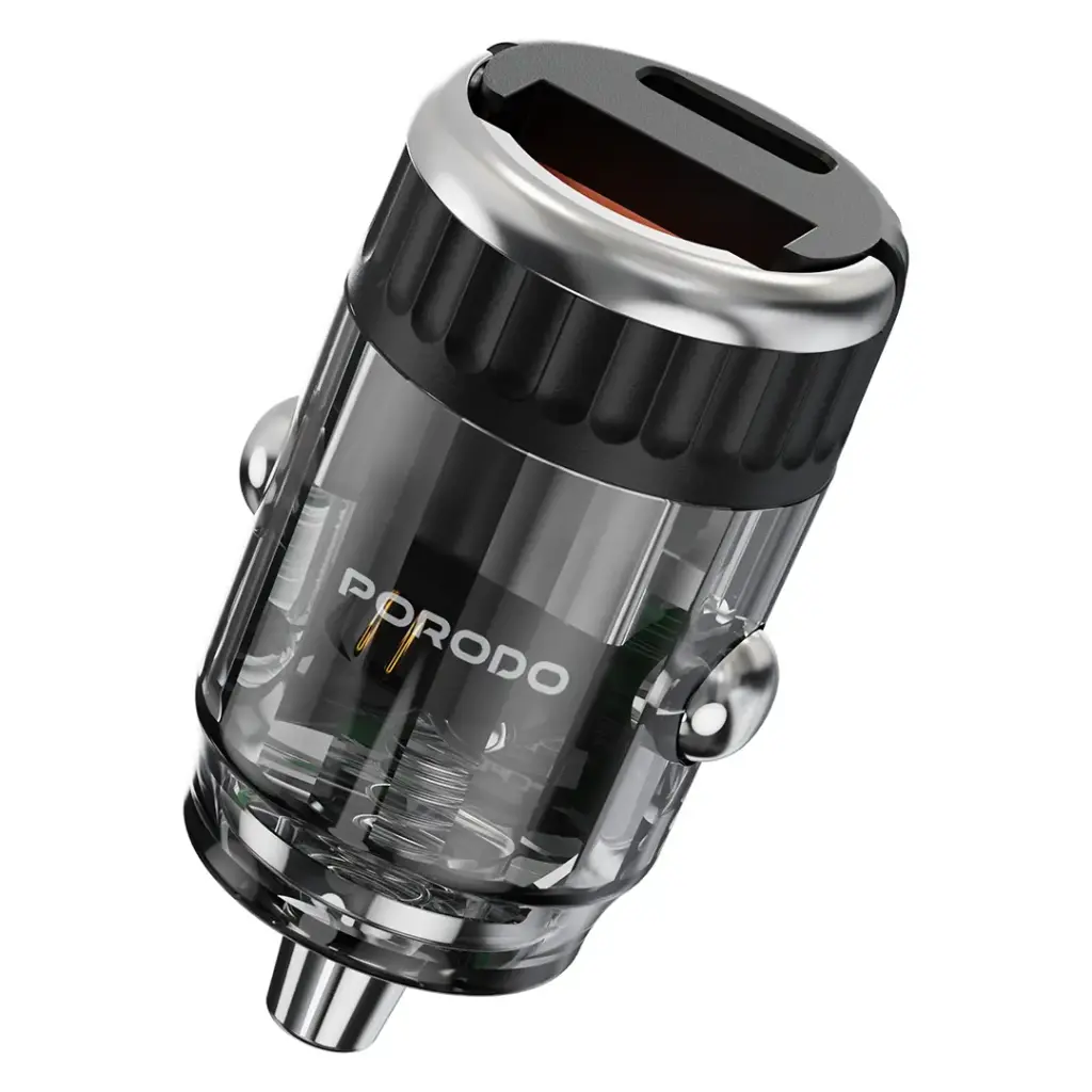 شاحن سيارة شفاف Porodo Dual Port