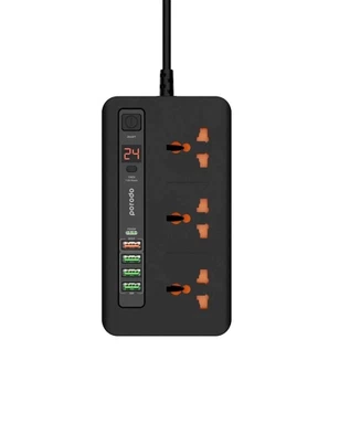 Porodo многопортовый блок питания 4 USB-A / USB-C комплект 2м