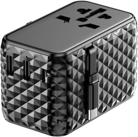 محول Powerology 20W GaN PD مع كابل Type-C قابل للسحب