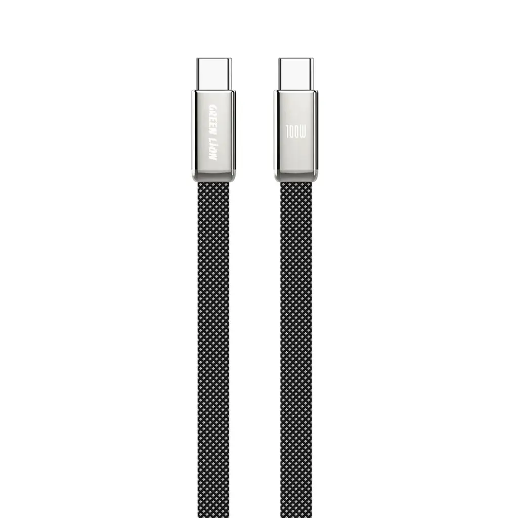 Green Lion Ultra-Thin плетёный кабель 1м USB-C на USB-C 100W