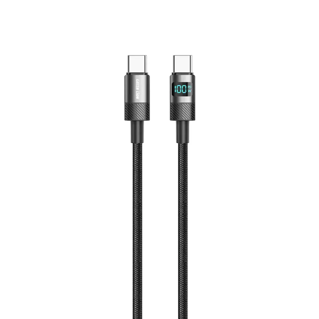 Green Lion LED Display плетёный кабель 1м USB-C на USB-C 100W