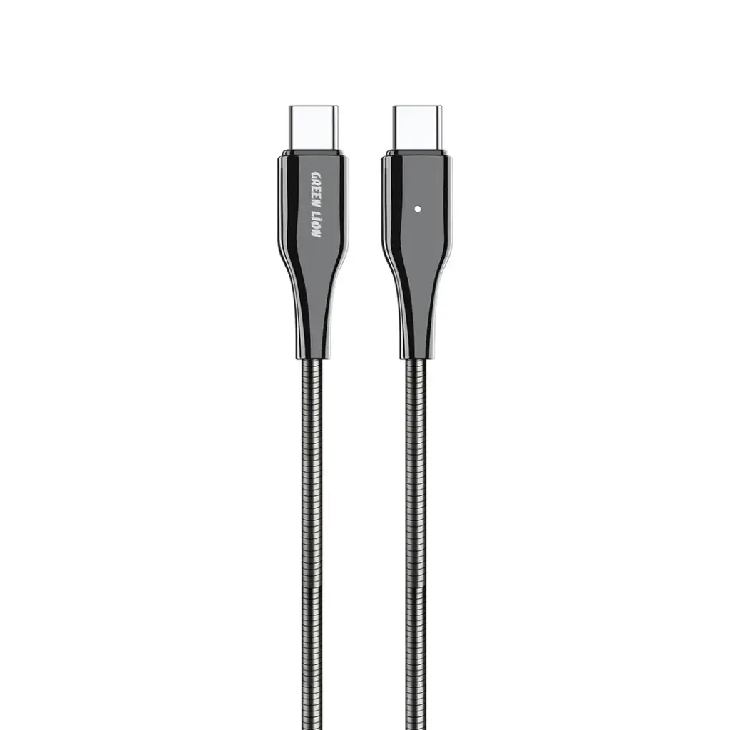 Green Lion Metal Spring Hose кабель USB-C на USB-C 60W 1M