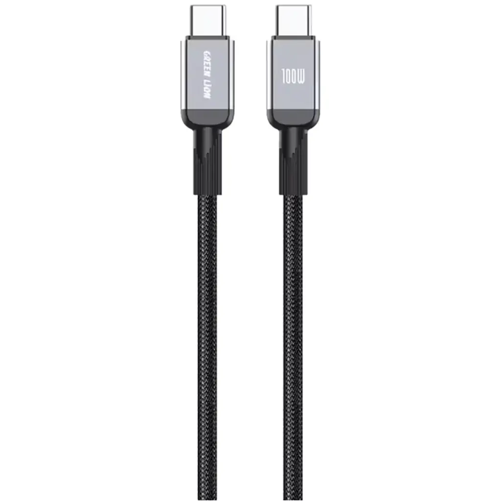 Green Lion USB-C на USB-C прочный плетёный кабель PD 100W 1m