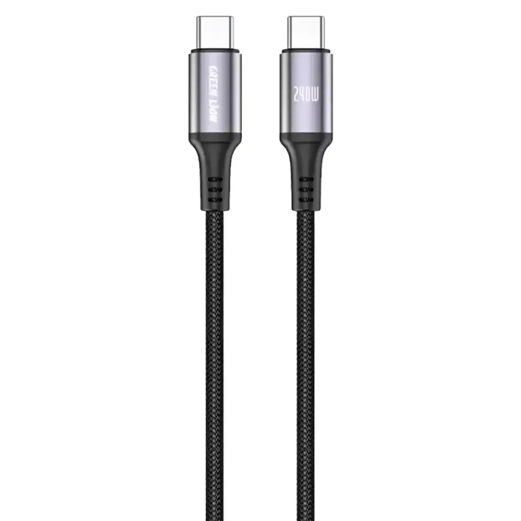 Green Lion 240W USB-C на USB-C ультрабыстрый плетёный кабель 1m