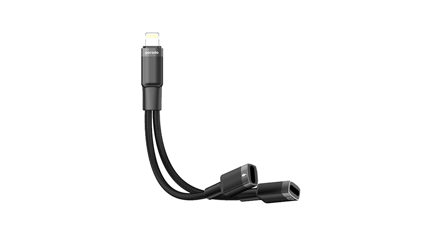 Porodo Lightning аудио и зарядный адаптер 0.12м