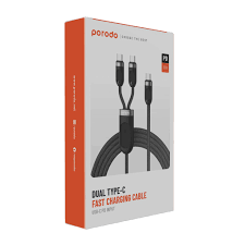 Porodo Двойной USB-C кабель быстрой зарядки вход PD USB-C