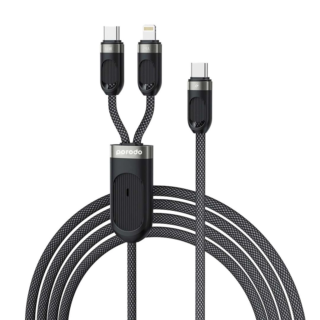 Porodo Кабель быстрой зарядки Type-C & Lightning вход USB-C PD