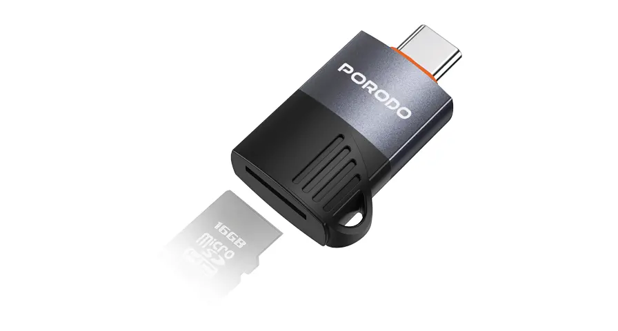 Porodo USB-C OTG кард-ридер TF