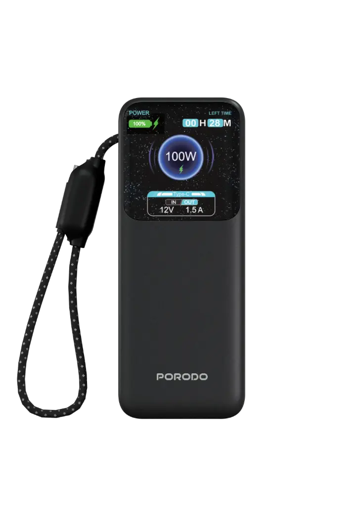 Porodo POLO 10000mAh power bank со встроенными USB-C кабелями