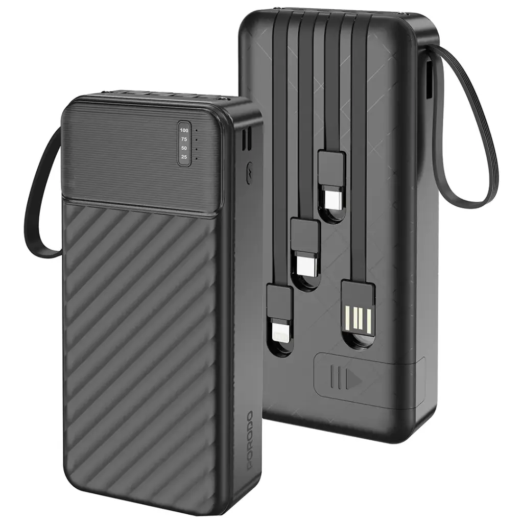 Porodo Piano 20000mAh power bank со встроенными кабелями