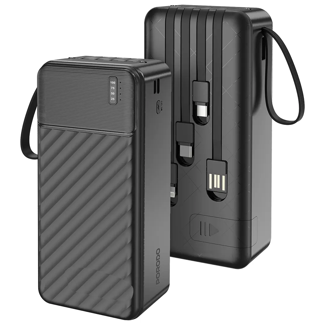 Porodo Piano 30000mAh power bank со встроенными кабелями