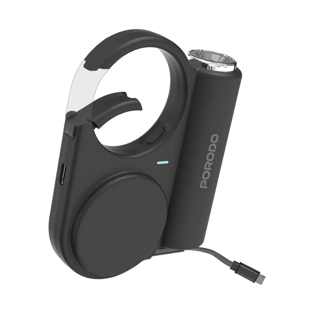 Porodo 5000mAh outdoor power bank с выдвижным Type-C кабелем 70см