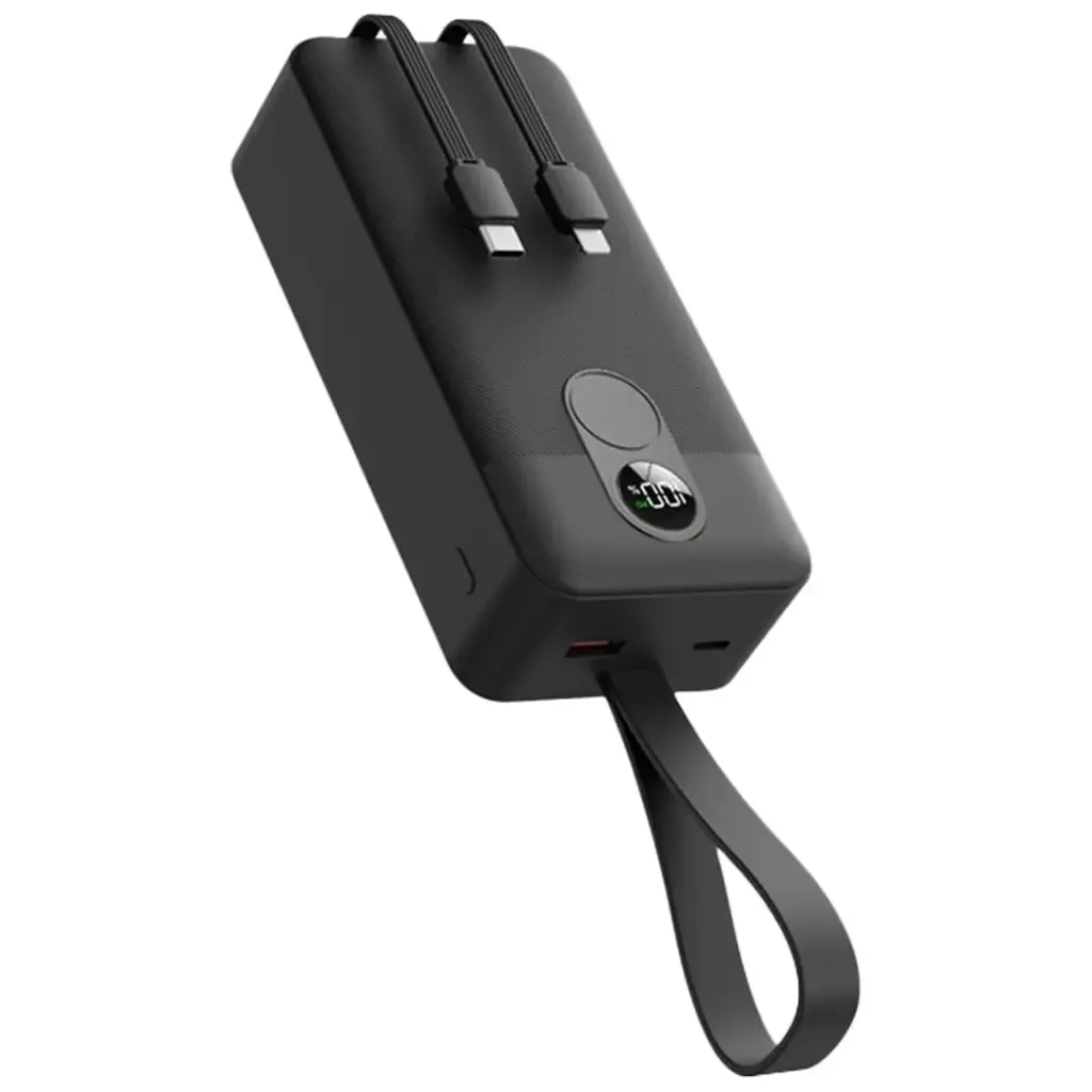 Porodo 30000mAh power bank с цифровым дисплеем, Type-C и Lightning кабелем