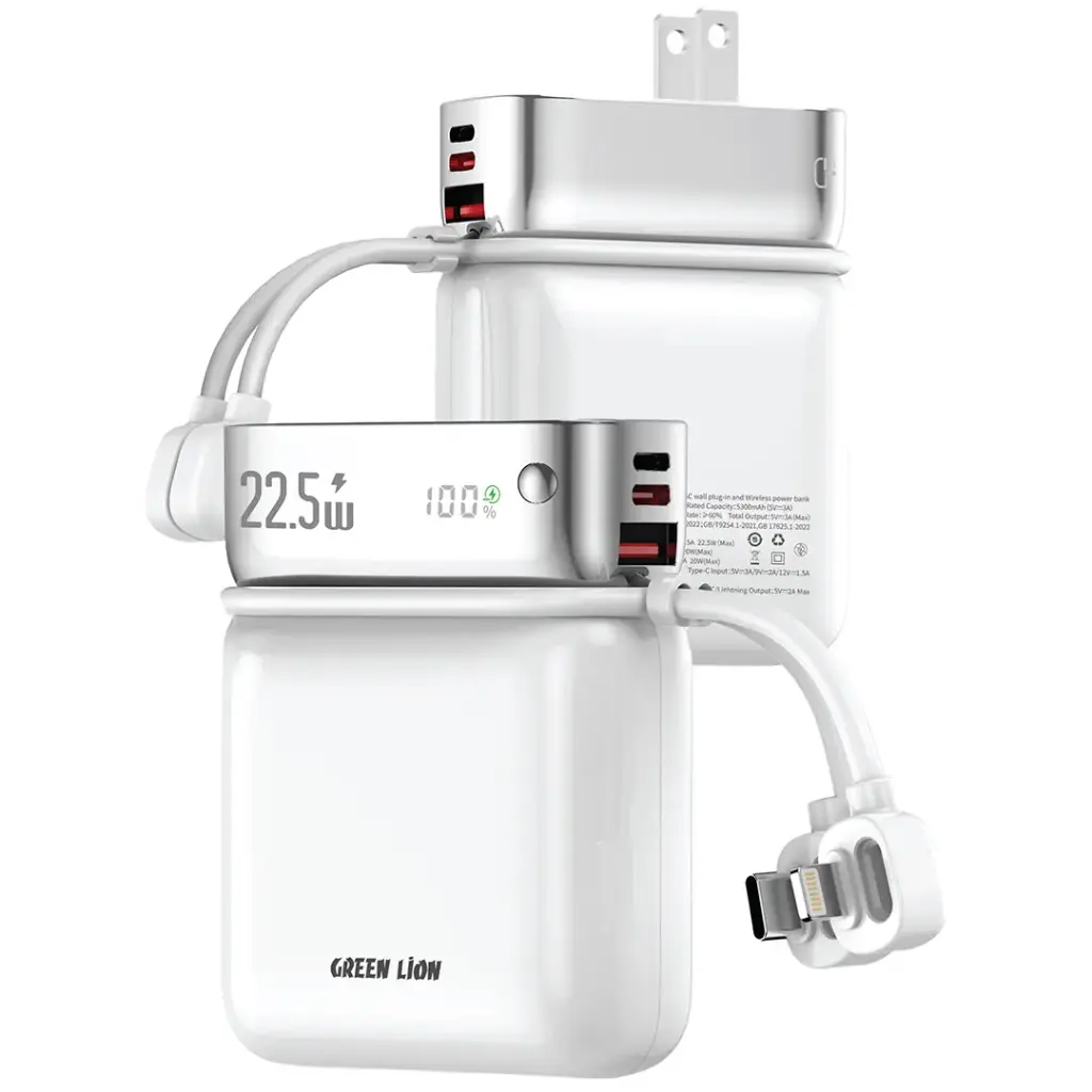 Green Lion Dyno 2 In 1 Power Bank & Adapter 10000mAh PD 20W