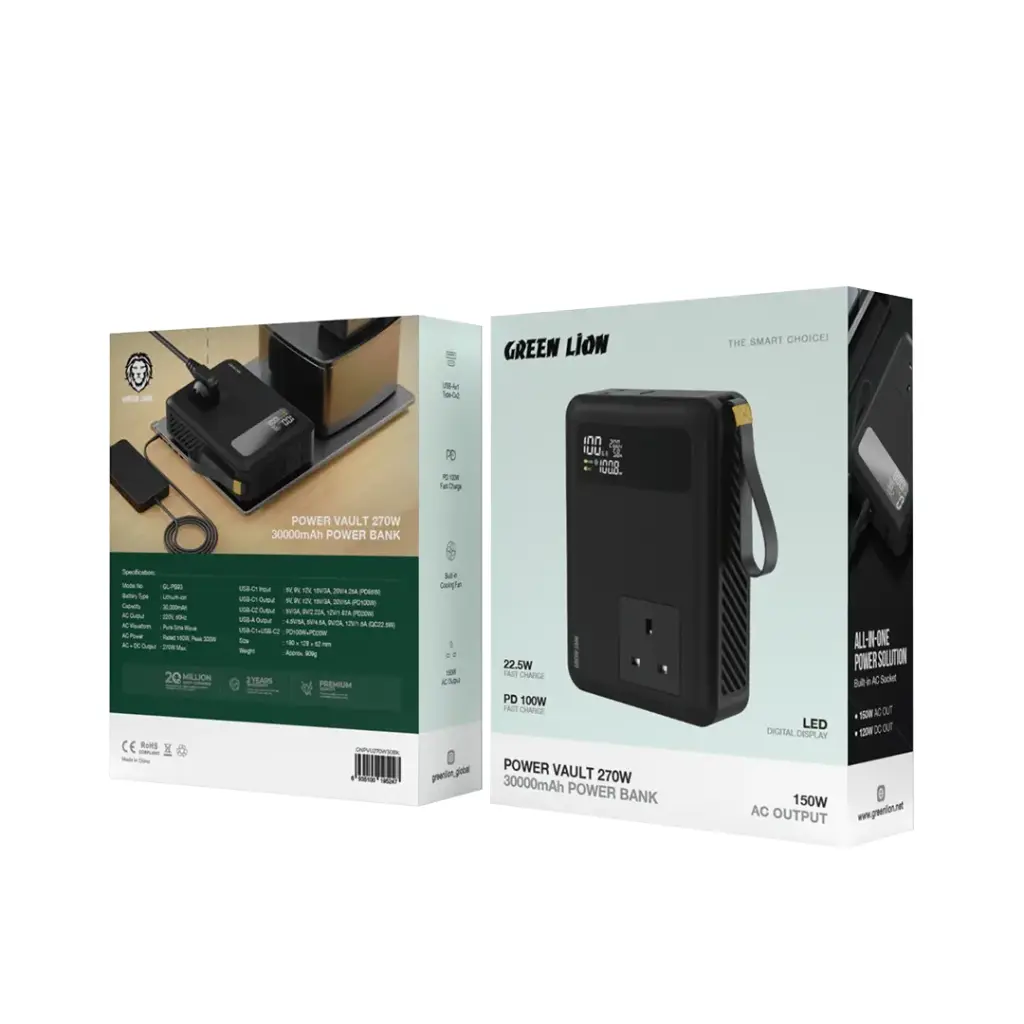 Green Lion Power Vault Внешний аккумулятор 270W 30000mAh