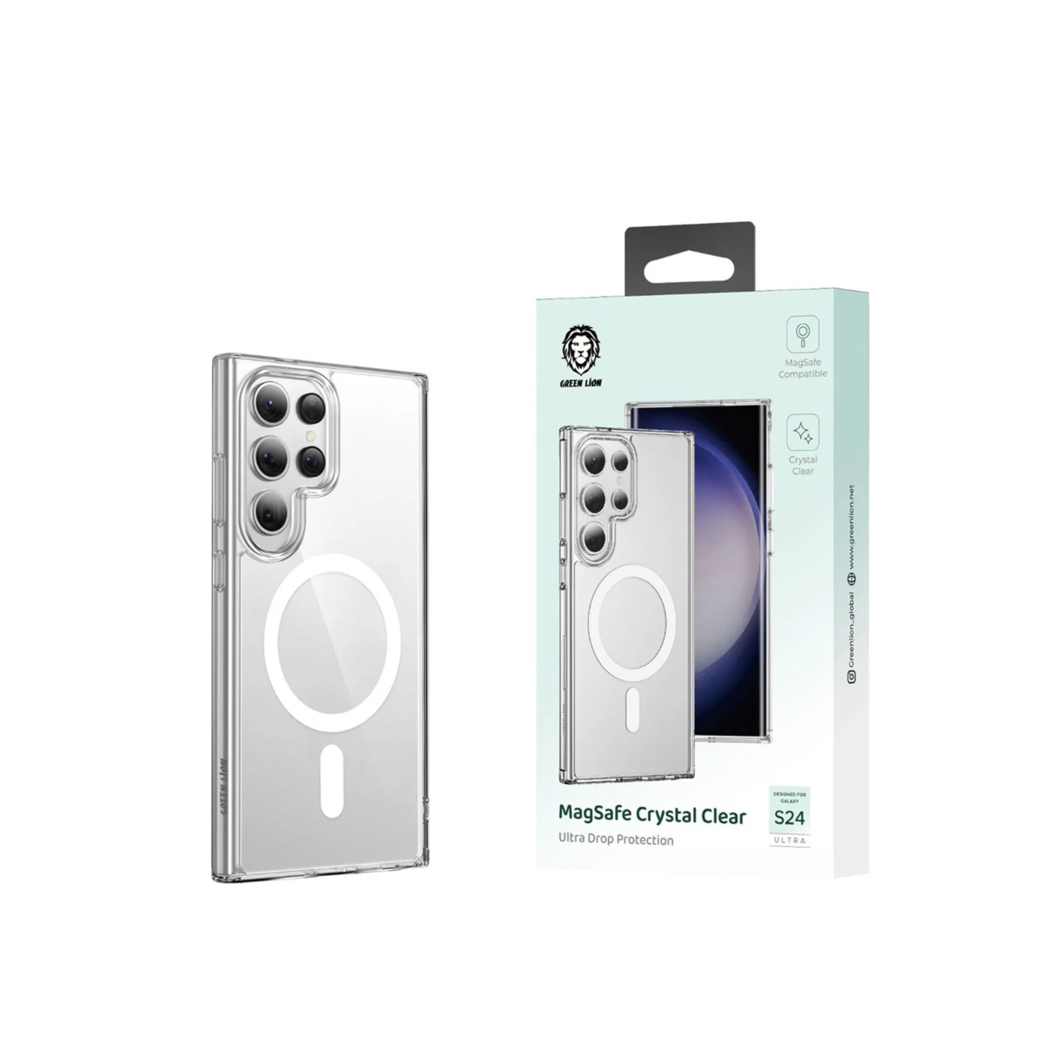 Green Lion Crystal Clear Ultra Drop Protection Чехол MagSafe