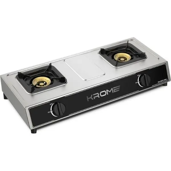 Газовая панель Krome 2 конфорки Нержавеющая сталь (KR-GSFC2041)