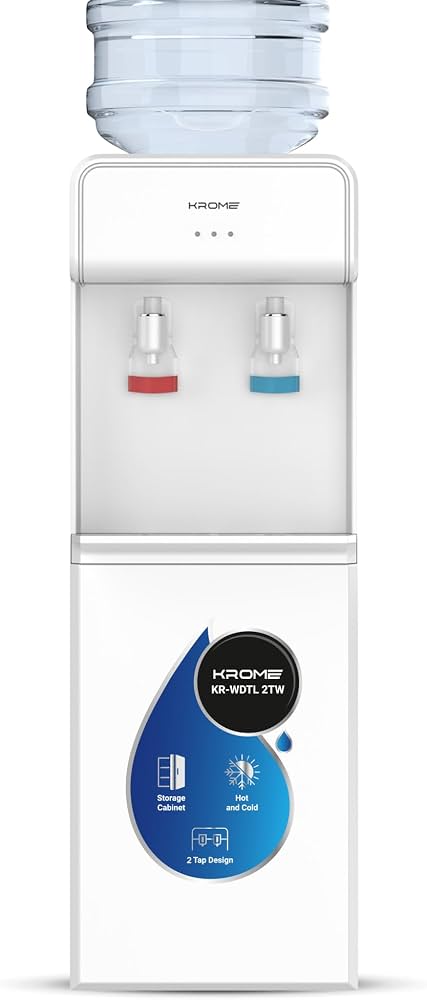 Krome Top Loading 2-Tap White Water Dispenser KR-WDTL2TW