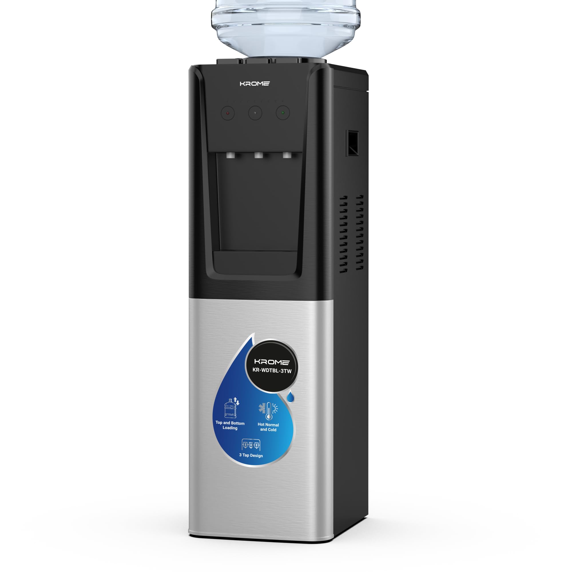 Krome Top & Bottom Loading 3-Tap Water Dispenser KR-WDTBL3TW