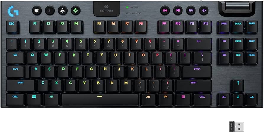 Logitech G915 TKL Lightspeed Беспроводная механическая игровая клавиатура Carbon Clicky