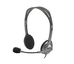 Logitech H110 Stereo Headset Grey/Silver Dual Plug